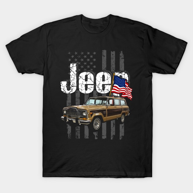 Jeep Wagoneer SJ series Jeepcar JEEP Flag T-Shirt by alex77alves